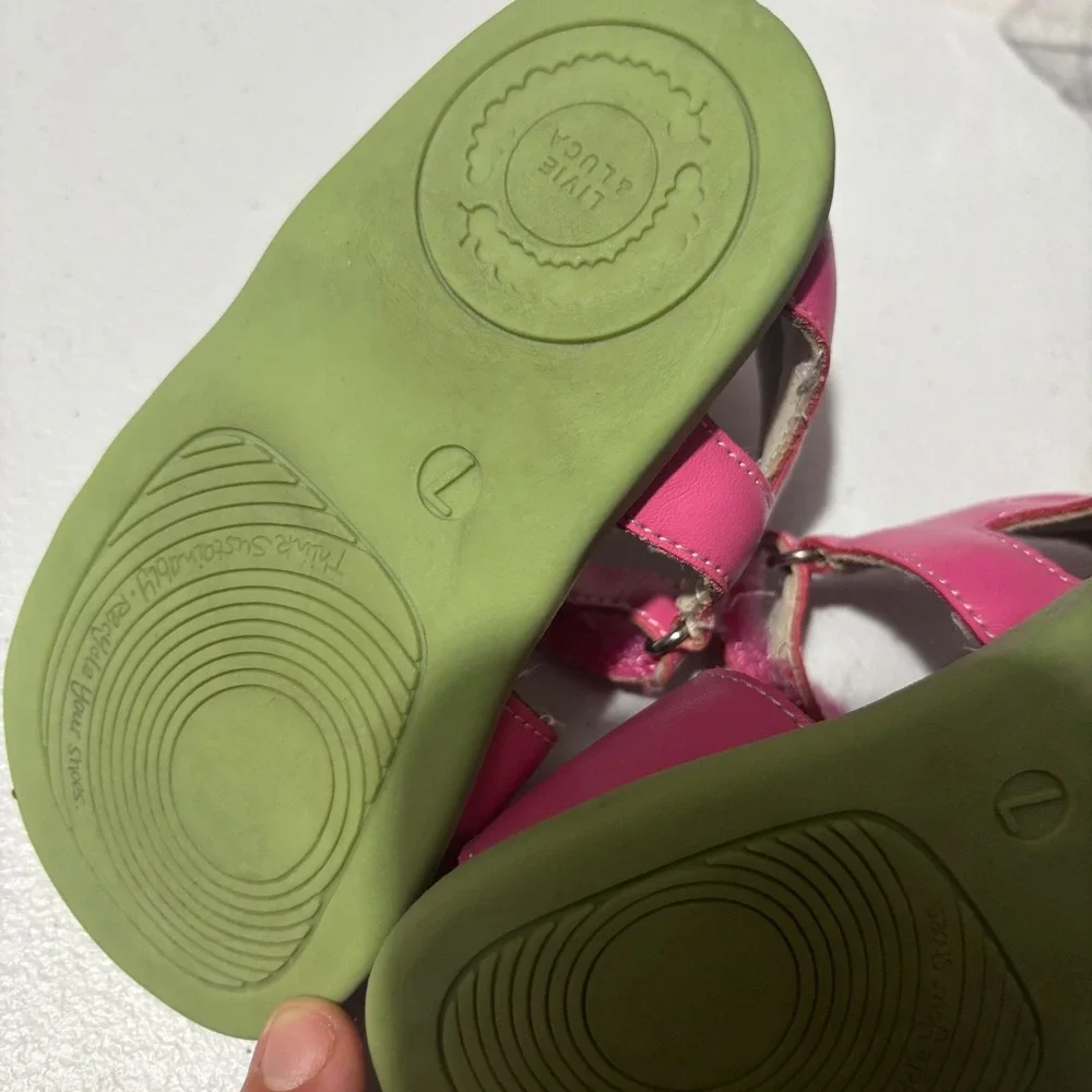 Livie & Luca Matilda Jane Pink Floral Leather Sandals Toddler Size 7 Multi Color